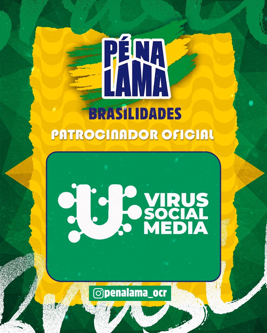 Arte da parceria da VIRuS com o evento Pé na Lama